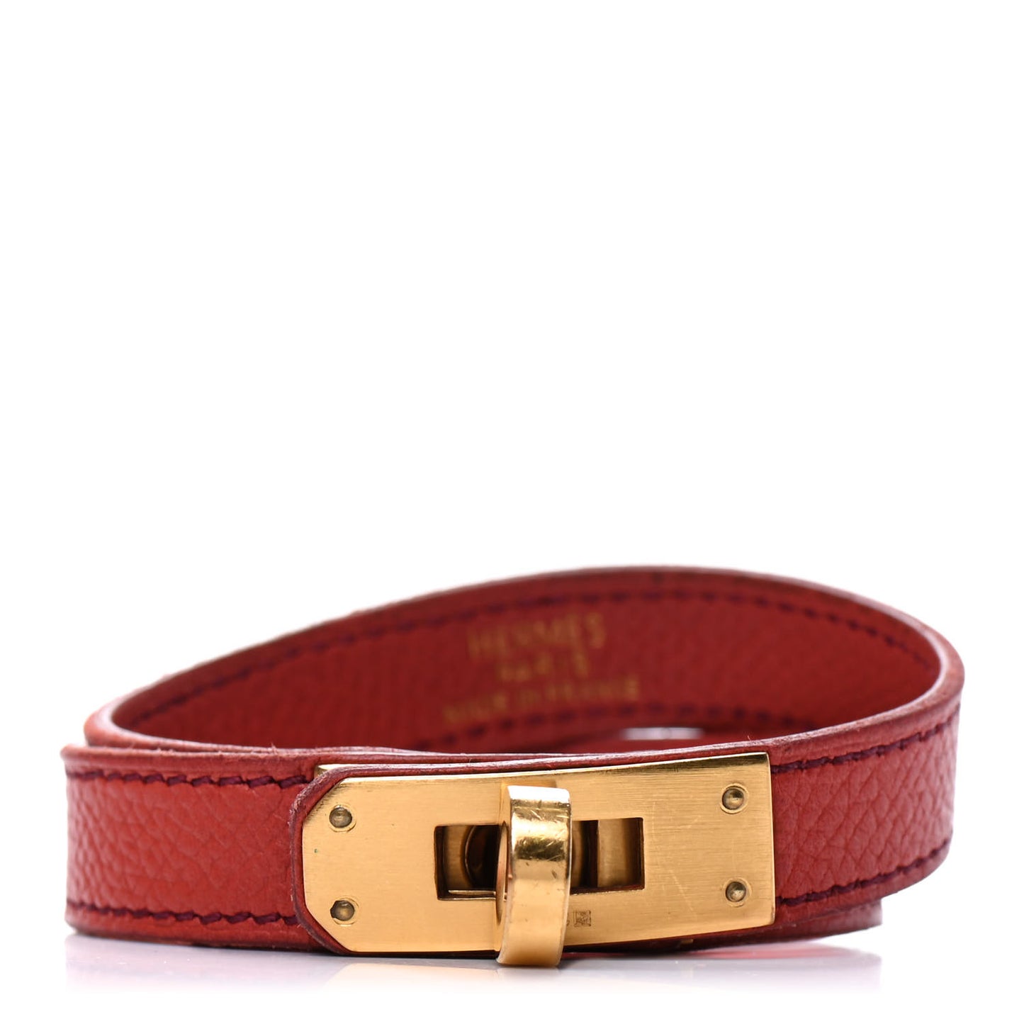 Epsom Kelly Double Tour Bracelet Vermillion