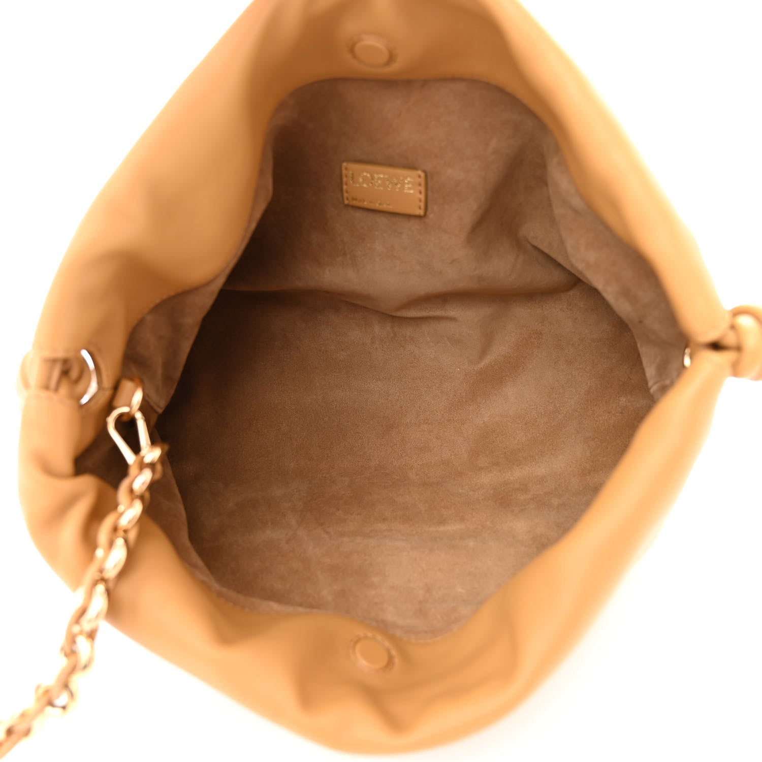 Loewe Mellow Nappa Donut Medium Chain Flamenco Knot Clutch Sahara 5 of 10