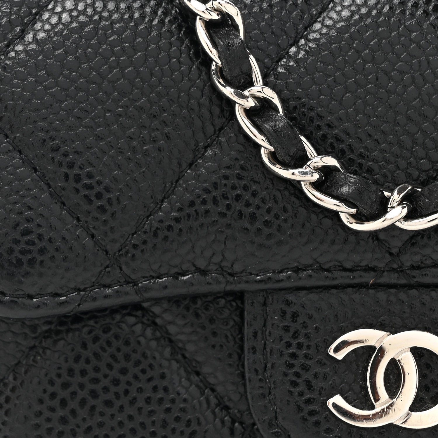 Chanel Caviar Quilted Flap Card Holder On Chain Black 10 of 13