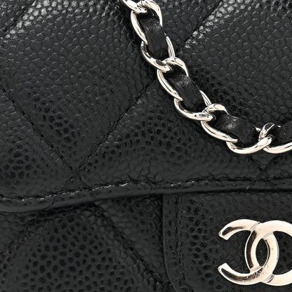 Chanel Caviar Quilted Flap Card Holder On Chain Black 10 of 13