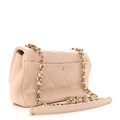 Chanel Lambskin Quilted Resin Bi-Color Chain Flap Bag Light Beige 3 of 15