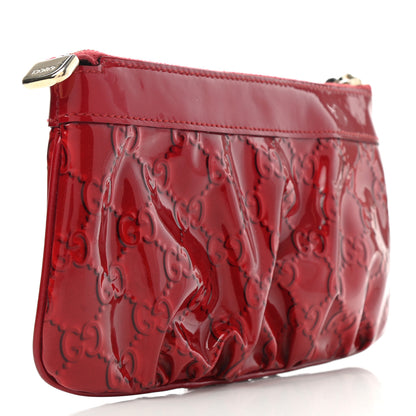 Gucci Patent Guccissima Wristlet Pouch Red 3 of 8