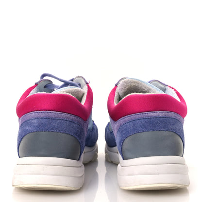 Chanel Nylon Calfskin Suede CC Womens Sneakers 40 Light Blue 6 of 13