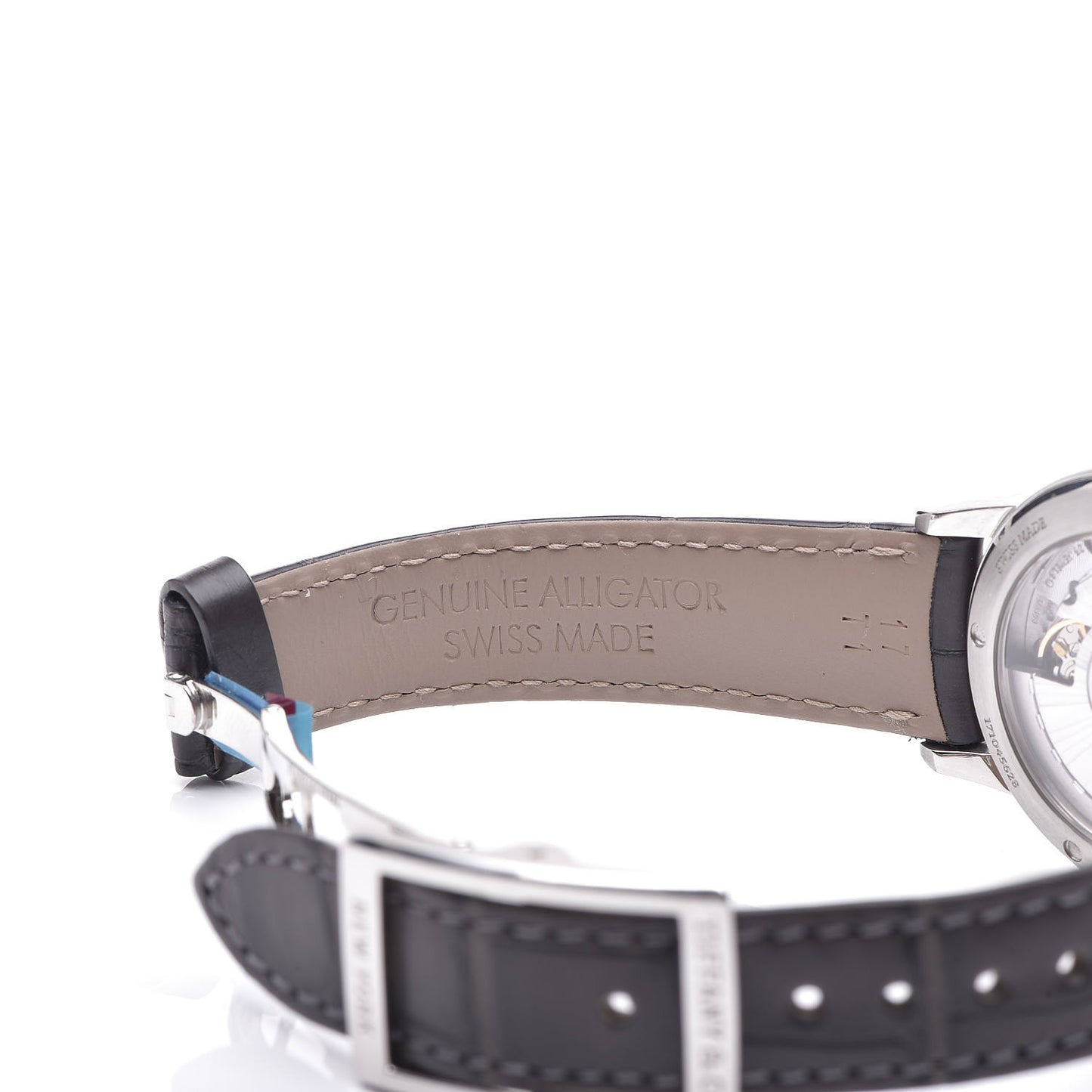 Stainless Steel Alligator Diamond 34mm CT60 3-Hand Automatic Watch Ice Blue
