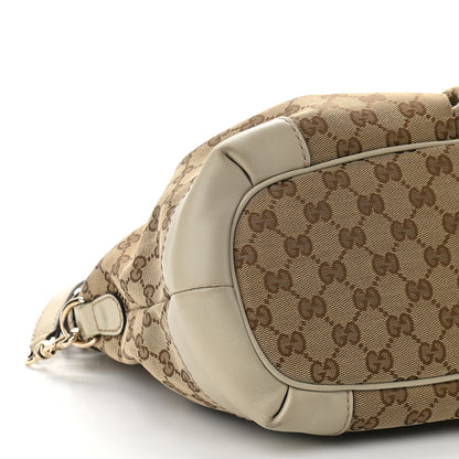 Gucci Monogram Margaux Calfskin Medium Sukey Top Handle Bag Beige Ebony Mystic White 8 of 9