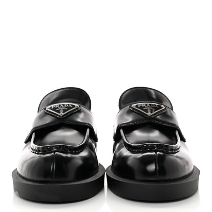 Prada Spazzolato Triangle 40mm Loafer Mules 37 Black 2 of 11
