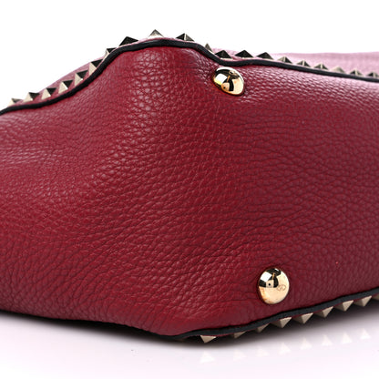 Valentino Garavani Pebbled Calfskin Medium Rockstud Tote Camelia 7 of 9