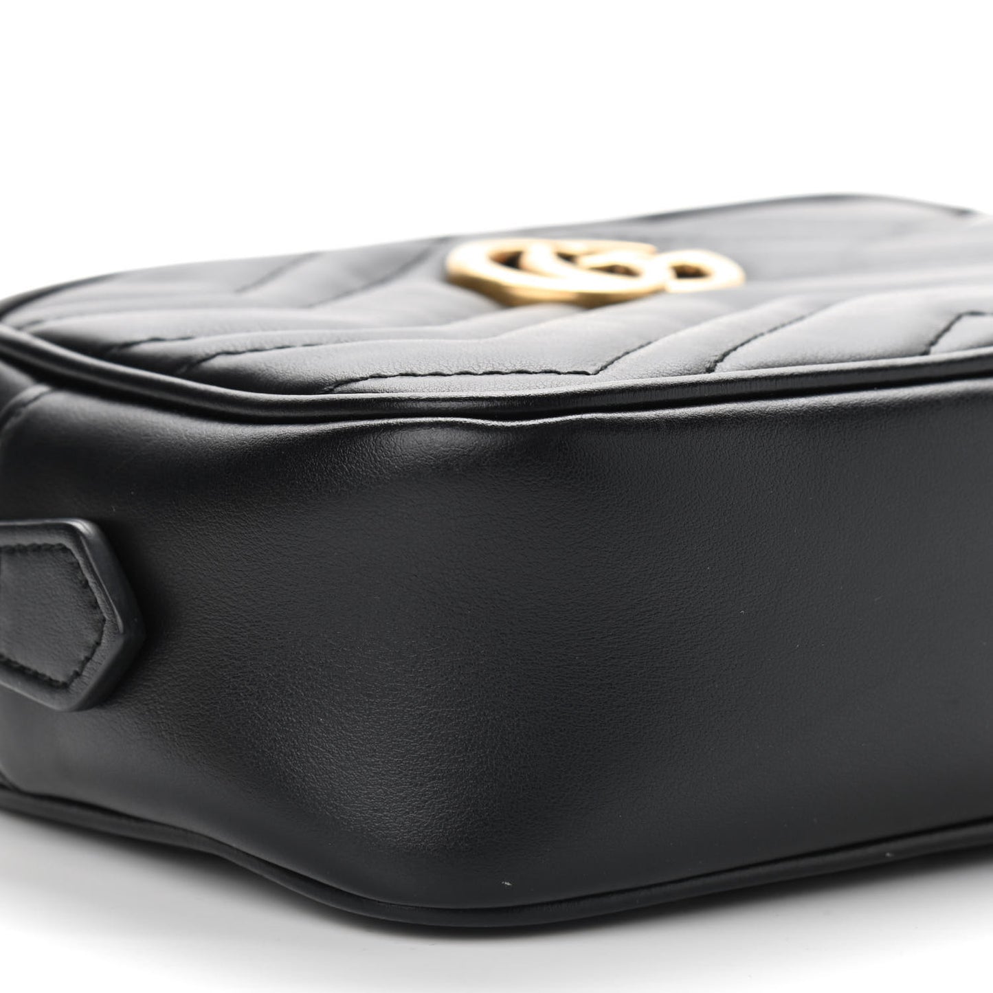 Calfskin Matelasse Mini GG Marmont Chain Shoulder Bag Black