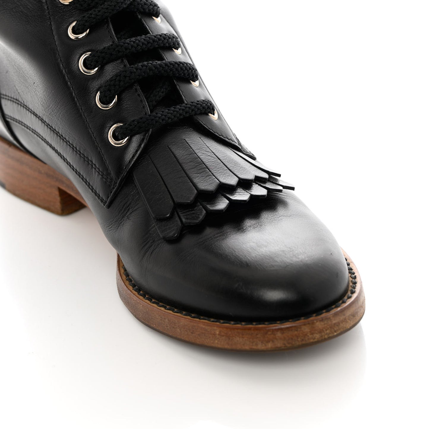 Calfskin Sock High CC Combat Boots 37 Black