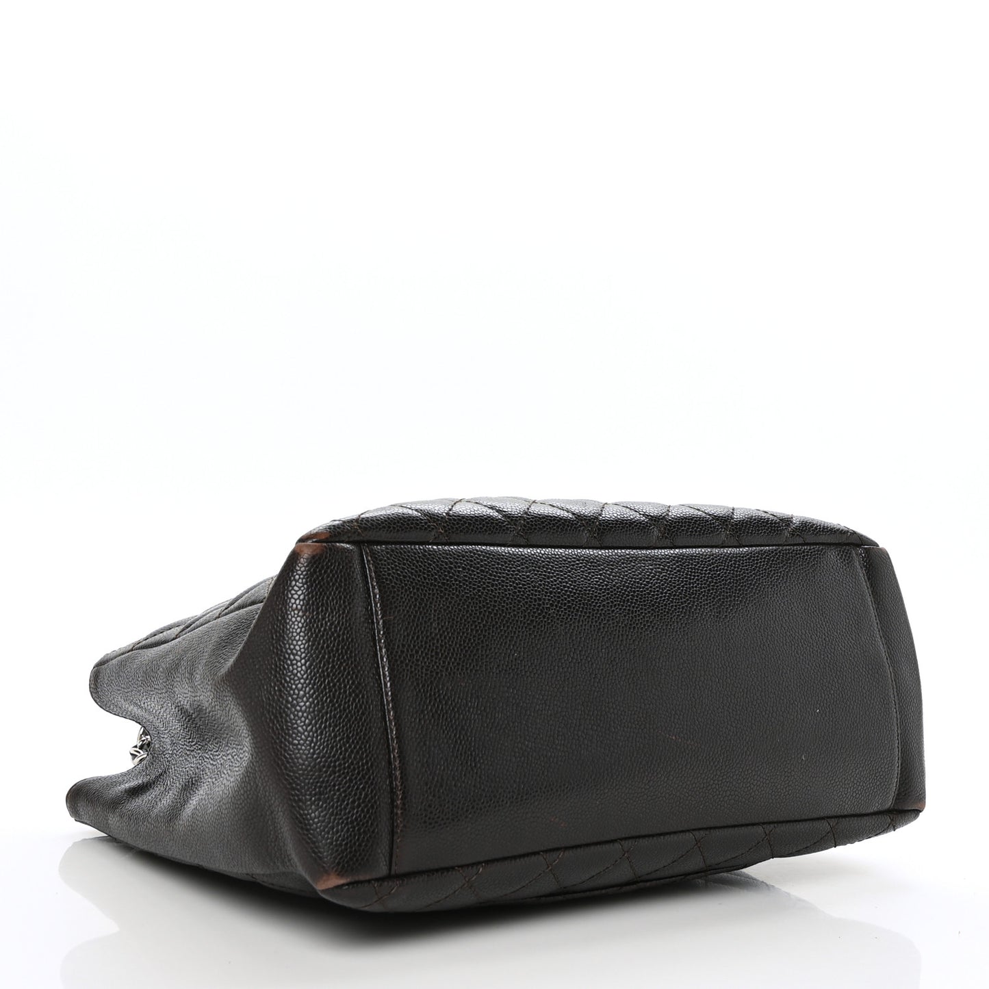 Caviar Quilted Grand Shopping Tote GST Dark Brown