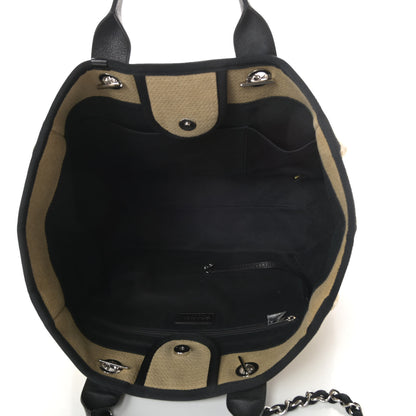 Chanel Canvas Medium Deauville Tote Beige Black 5 of 10