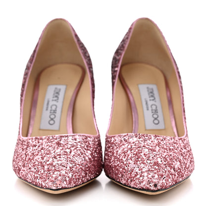 Jimmy Choo Glitter Pointy Toe Romy 85 Pumps 35.5 Pink 2 of 12