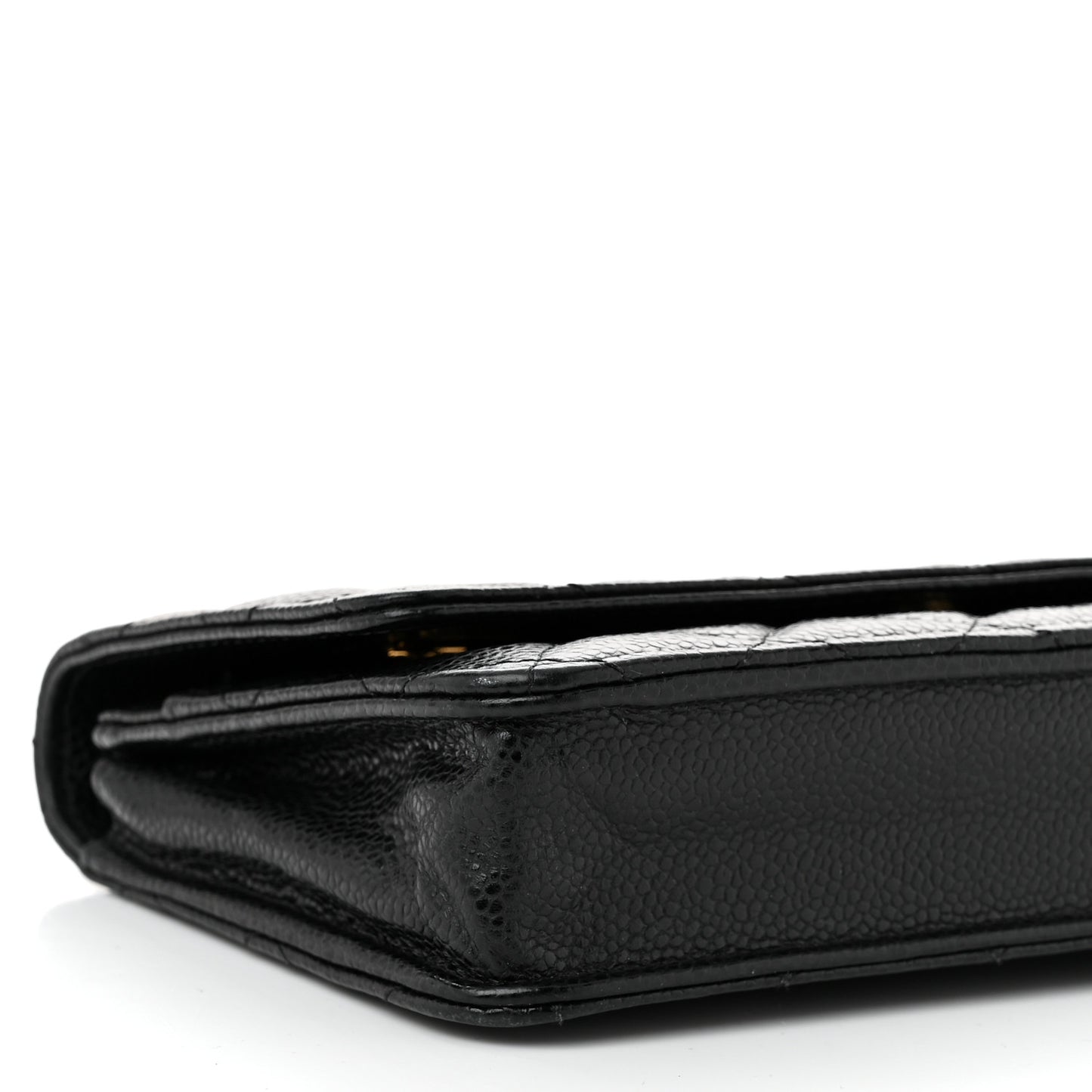 Caviar Quilted Wallet on Chain WOC Black
