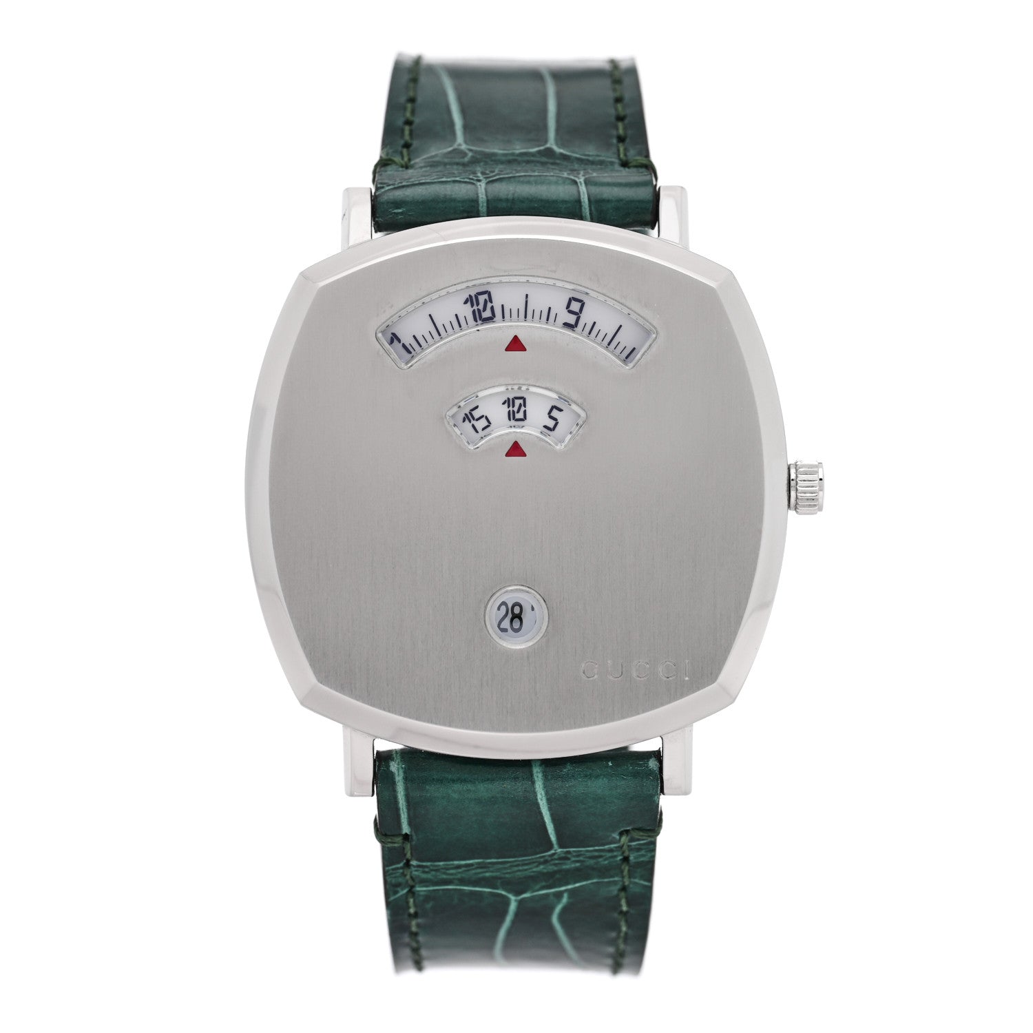 Gucci Stainless Steel Alligator 38mm Grip Quartz Watch Green 1 of 5