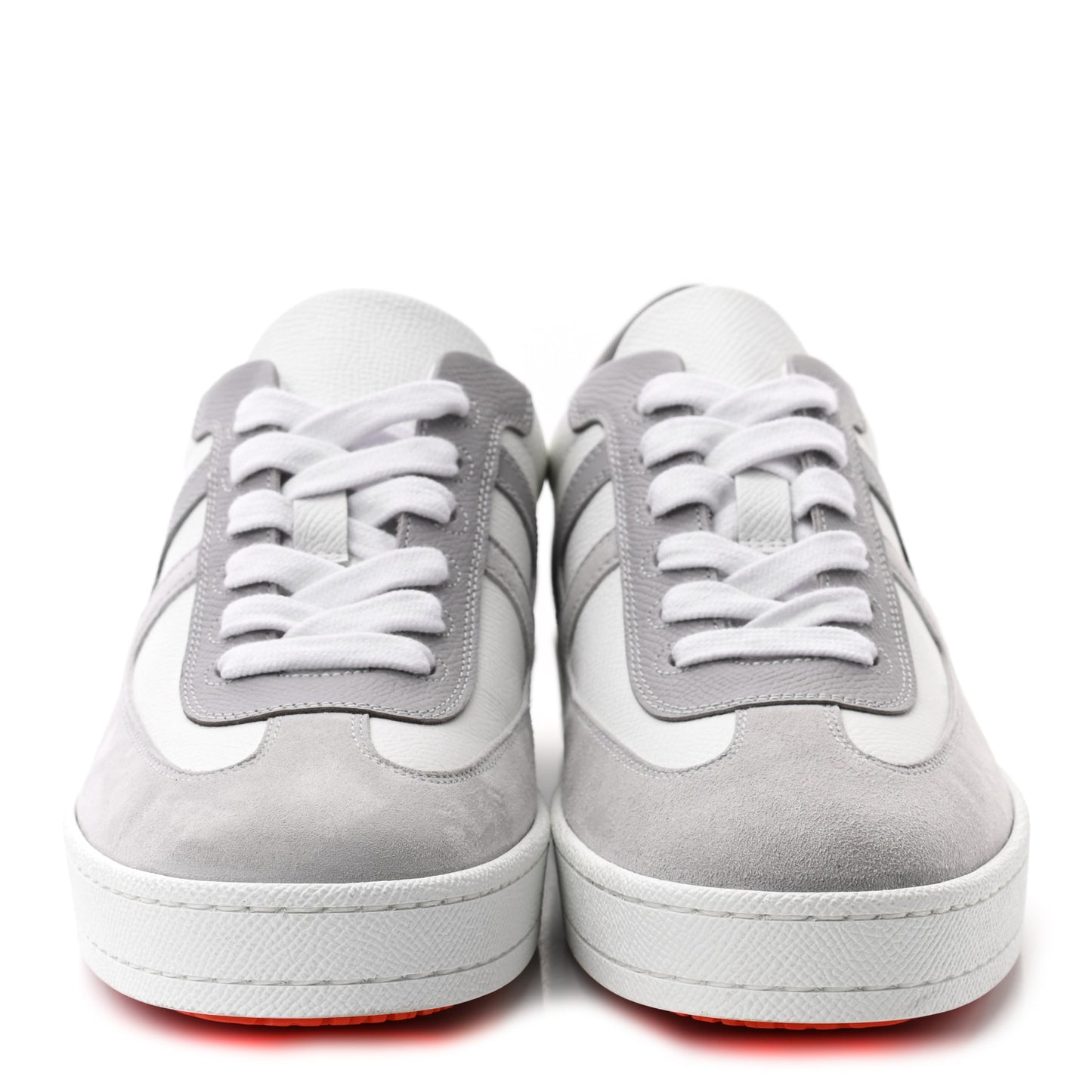 Epsom Suede Boomerang Sneakers 36 White Gris