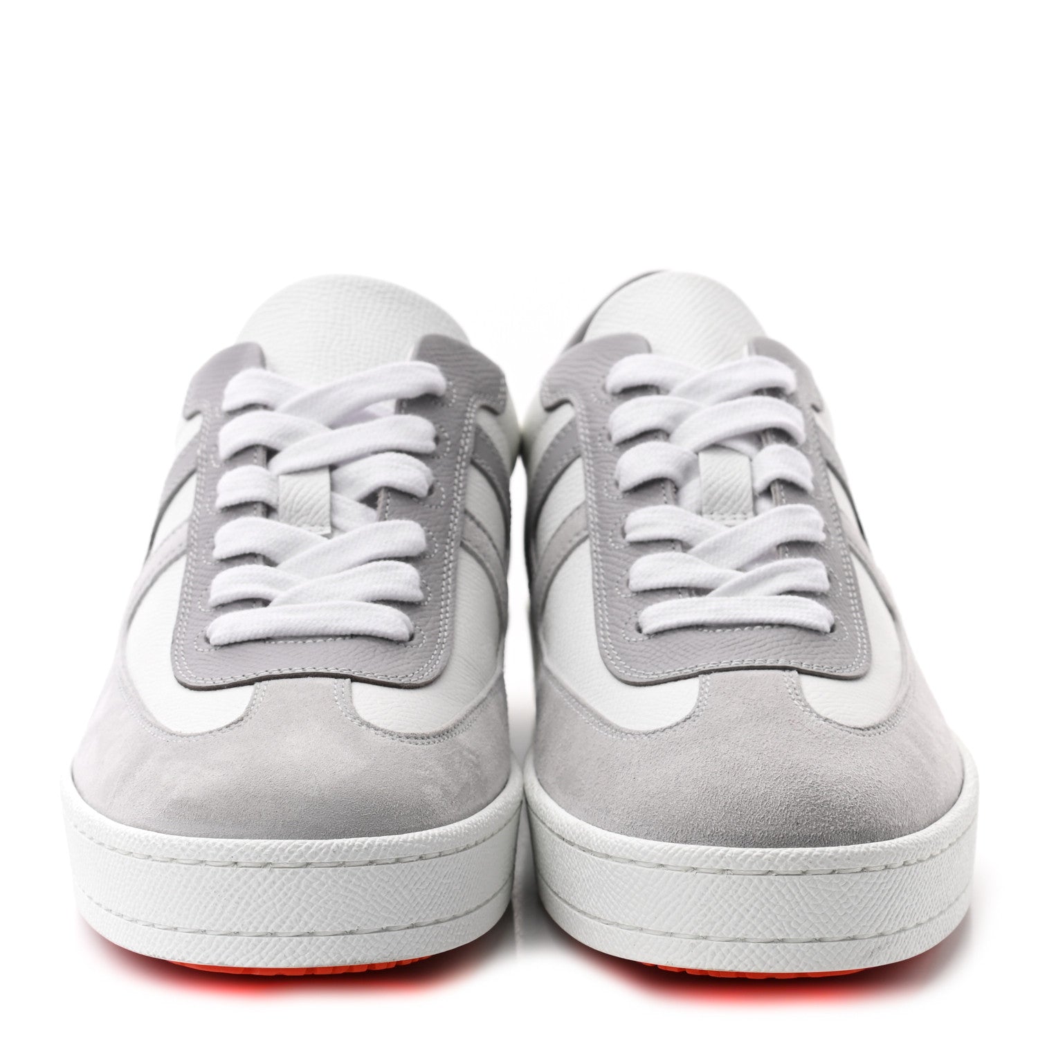 Hermes Epsom Suede Boomerang Sneakers 36 White Gris 2 of 9
