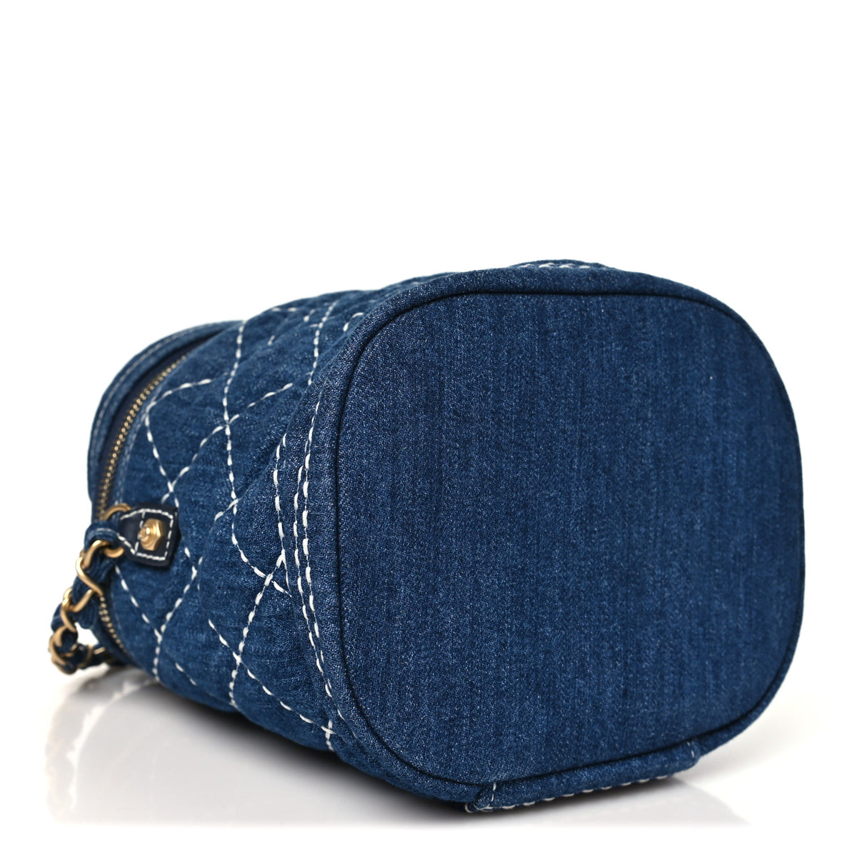 Denim Quilted Denim Trip Vanity Cosmetic Case Blue
