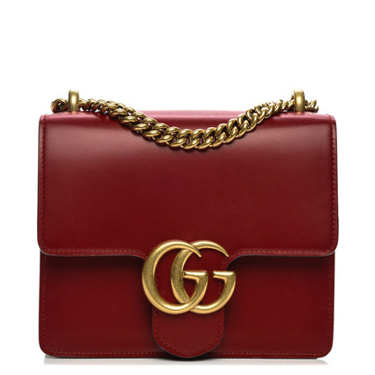 Gucci Knight Calfskin Small GG Marmont Chain Handle Bag Hibiscus Red 1 of 6