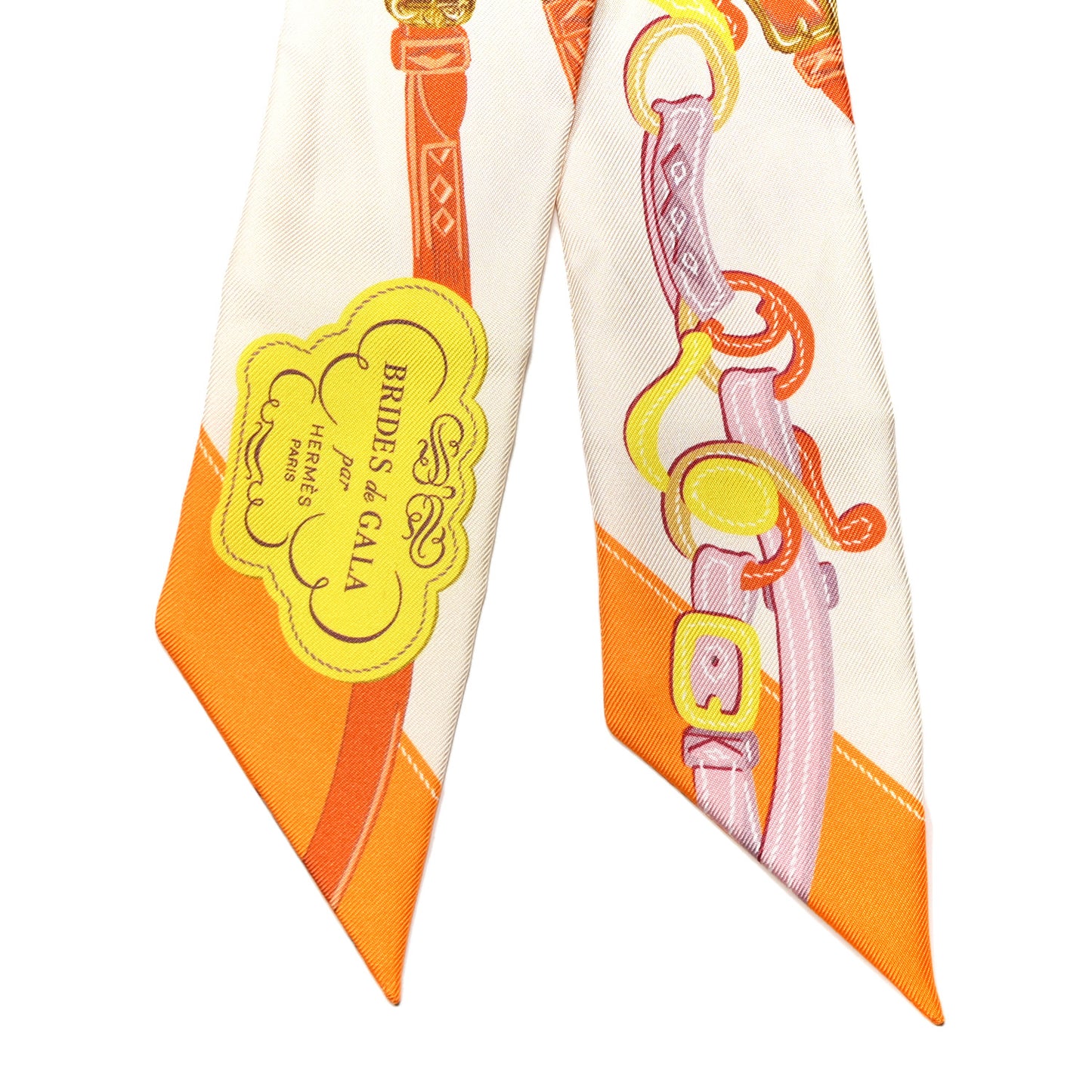 Silk Brides De Gala Applique Pique Twilly Creme Orange Jaune