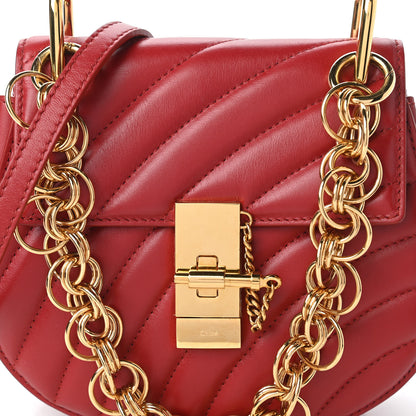 Chloe Calfskin Quilted Mini Drew Bijou Shoulder Bag Dahlia Red 10 of 10