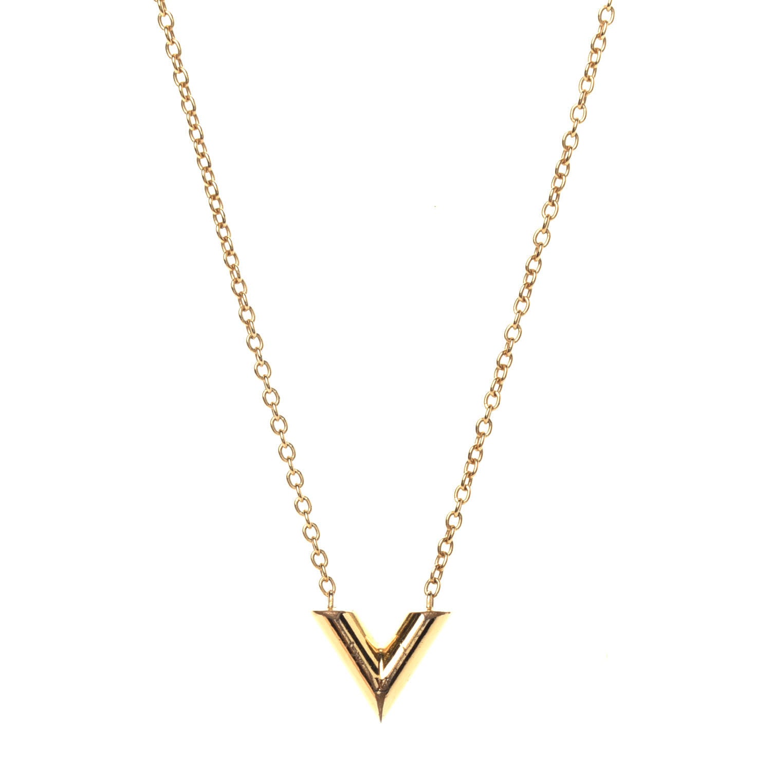 Louis Vuitton Essential V Necklace Gold 1 of 6
