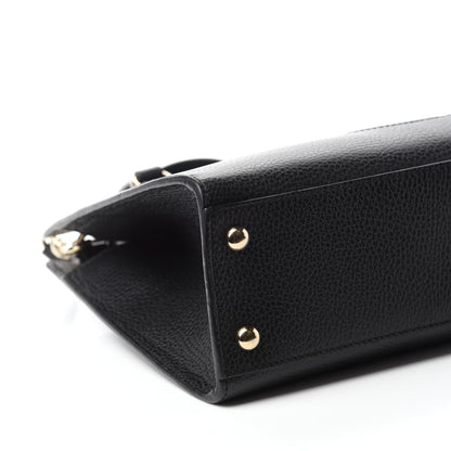Gucci Pebbled Calfskin Medium Soho Top Handle Satchel Black 6 of 11