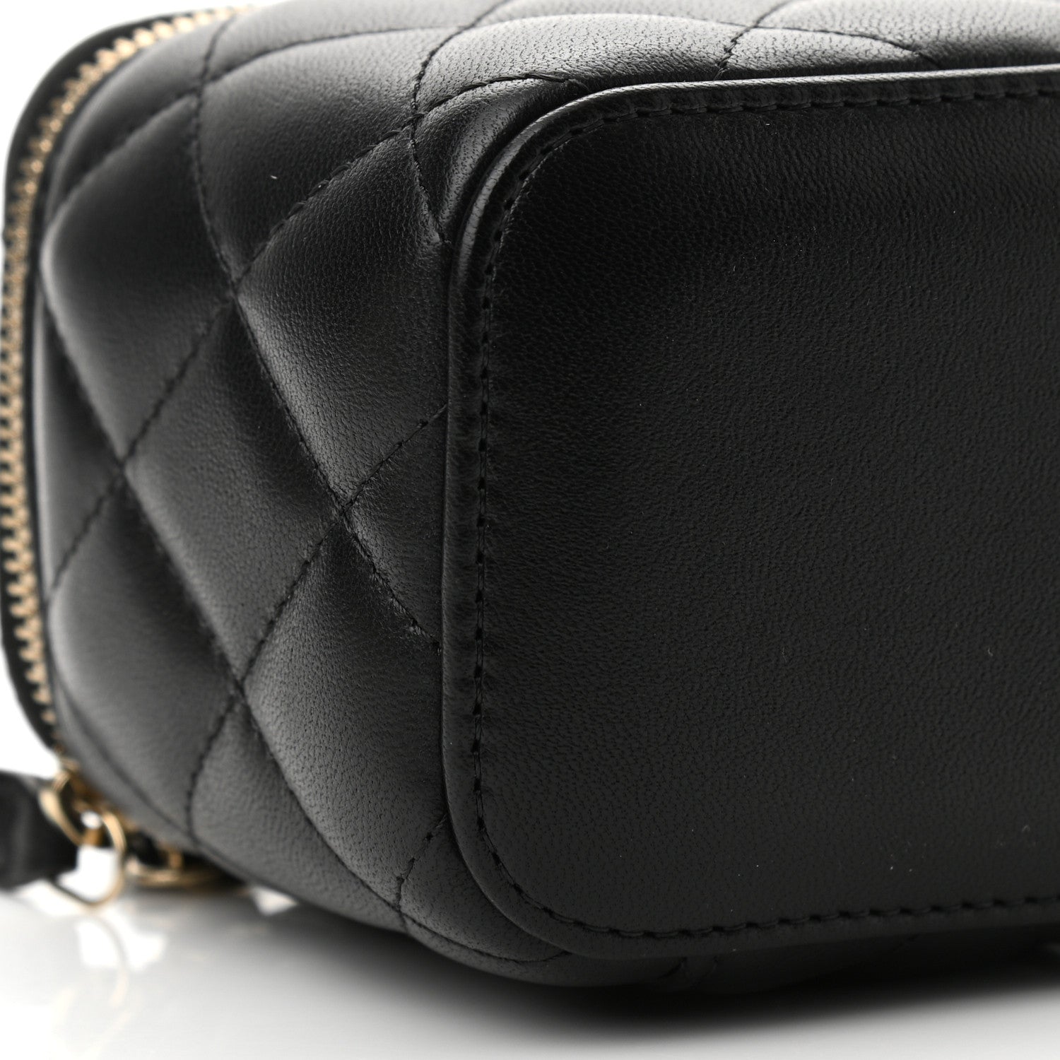 Chanel Lambskin Quilted Mini Pearl Crush Vanity Case With Chain Black 9 of 11