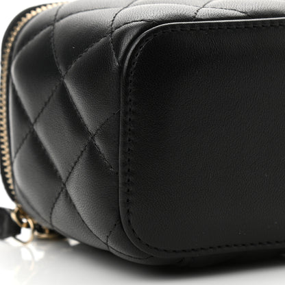 Chanel Lambskin Quilted Mini Pearl Crush Vanity Case With Chain Black 9 of 11