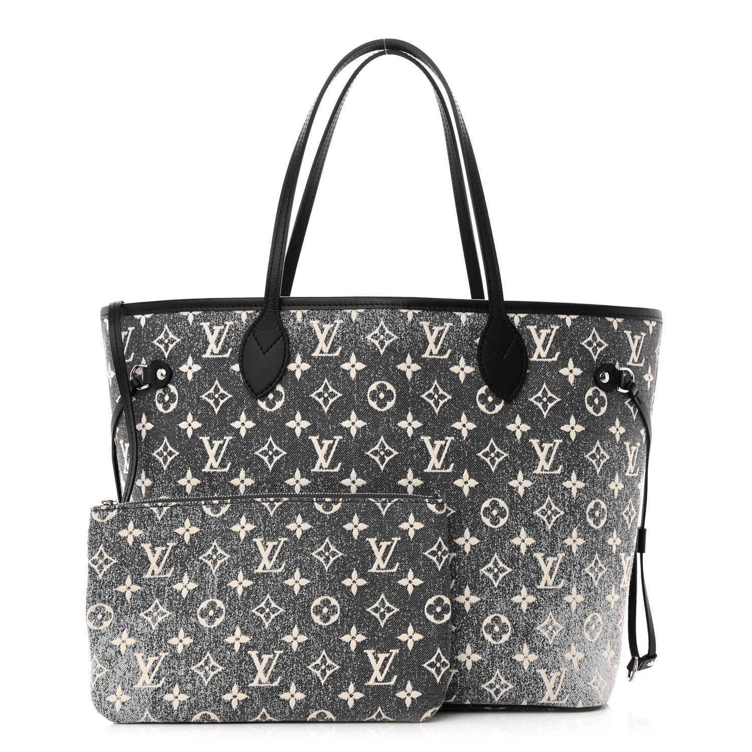 Louis Vuitton Denim Monogram Jacquard Neverfull MM Grey 1 of 10