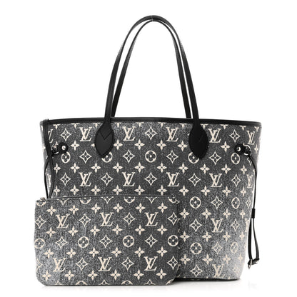 Louis Vuitton Denim Monogram Jacquard Neverfull MM Grey 1 of 10