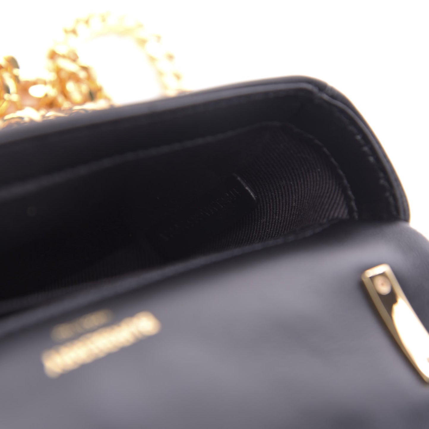 Grainy Calfskin Quilted Mini Lola Bag Black