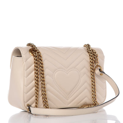 Gucci Calfskin Matelasse Small GG Marmont Shoulder Bag White 4 of 8