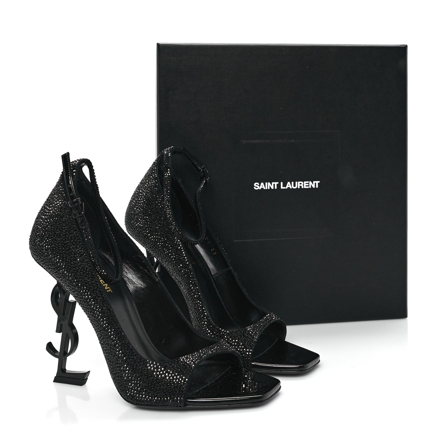 Kid Suede Crystal Embellished Opyum 110 Ankle Strap Sandals 39 Black
