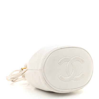 Chanel Lambskin Quilted Tassel Drawstring Pouch White 4 of 12