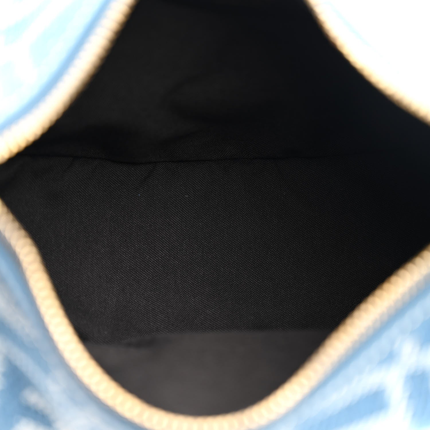 Fendi Denim Vitello King F is Fendi FF Embroidered Mini Fendigraphy Hobo Bag Denim Sand Blue White 5 of 10