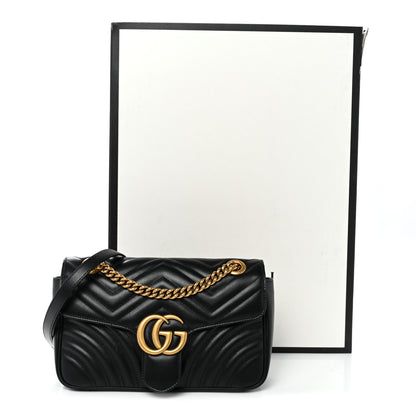 Gucci Calfskin Matelasse Small GG Marmont Shoulder Bag Black 11 of 11