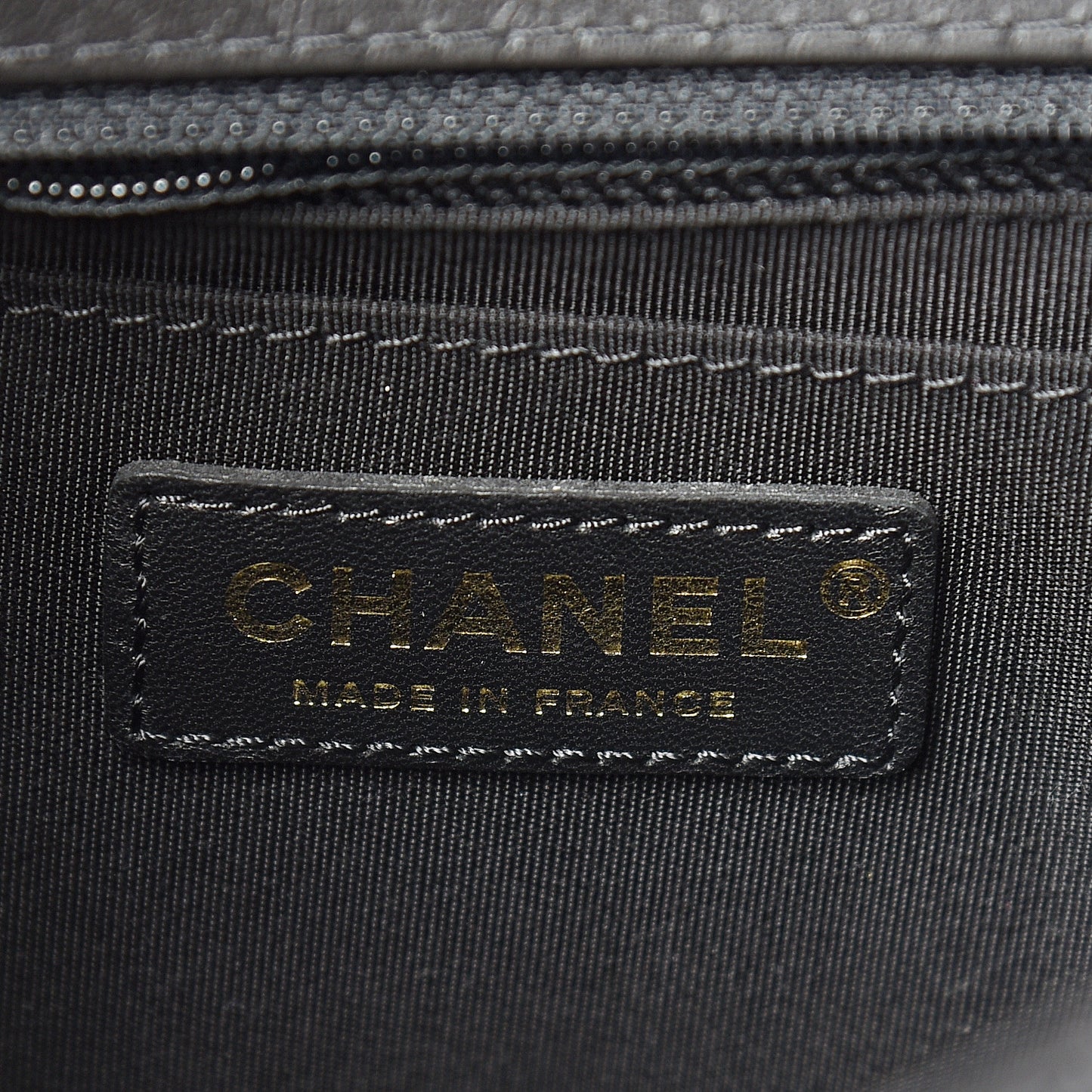 Calfskin Chevron Quilted Top Handle Flap Black