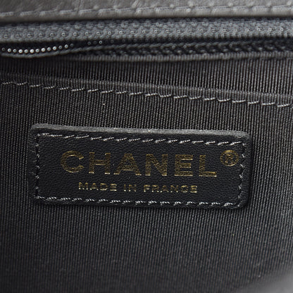 Chanel Calfskin Chevron Quilted Top Handle Flap Black 5 of 10
