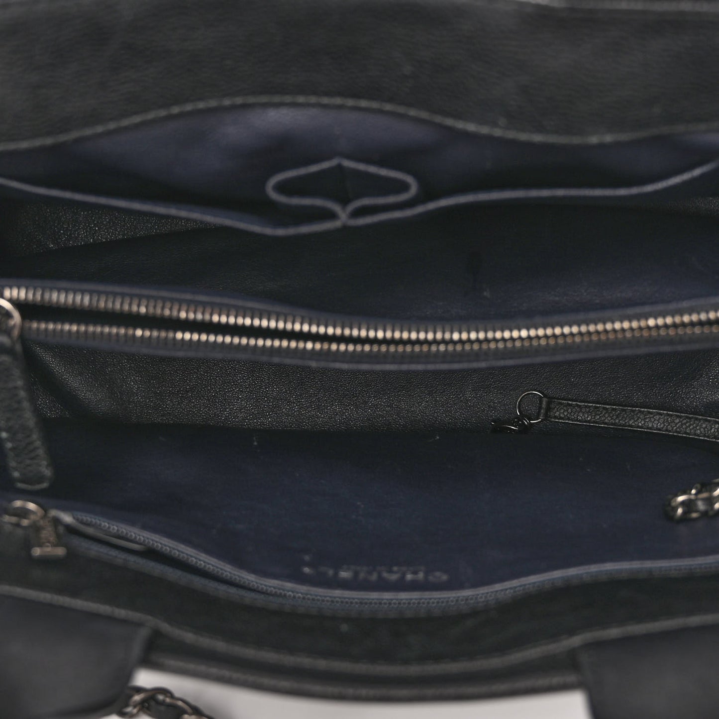 Caviar Lambskin Quilted Large Coco Break Shopping Bag Black