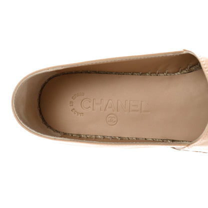 Chanel Lambskin CC Espadrilles 39 Beige Black 5 of 12