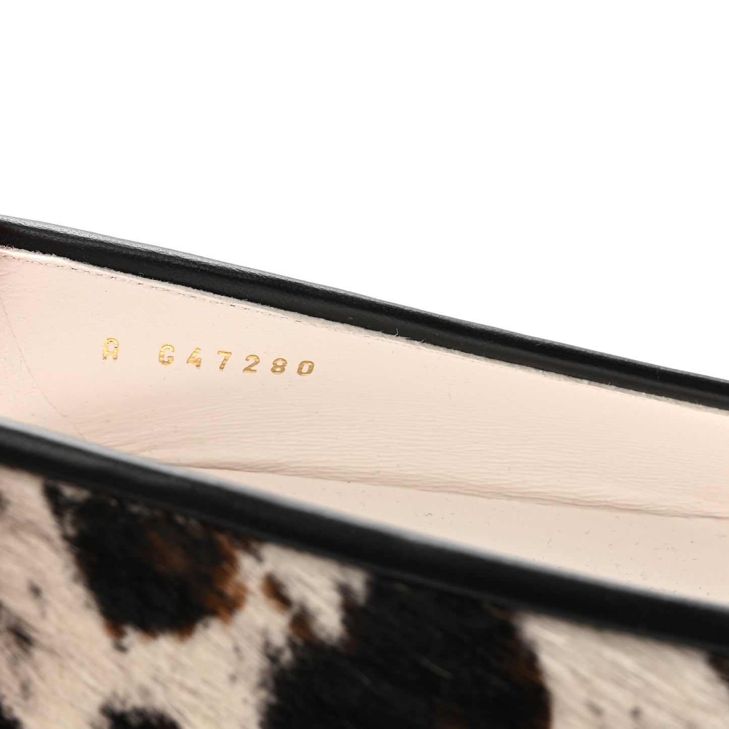 Pony Hair Cap Toe CC Ballerina Flats 38.5 White Brown Black