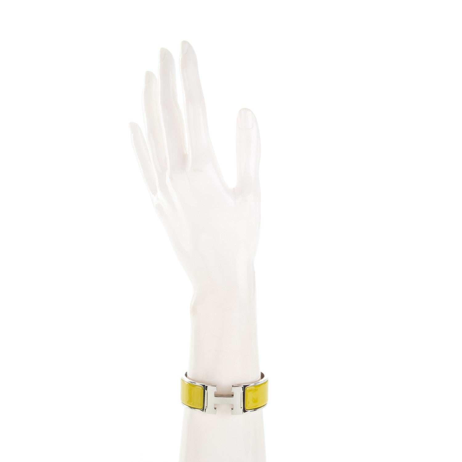 Hermes Enamel Wide Clic Clac H Bracelet PM Chartreuse 2 of 4