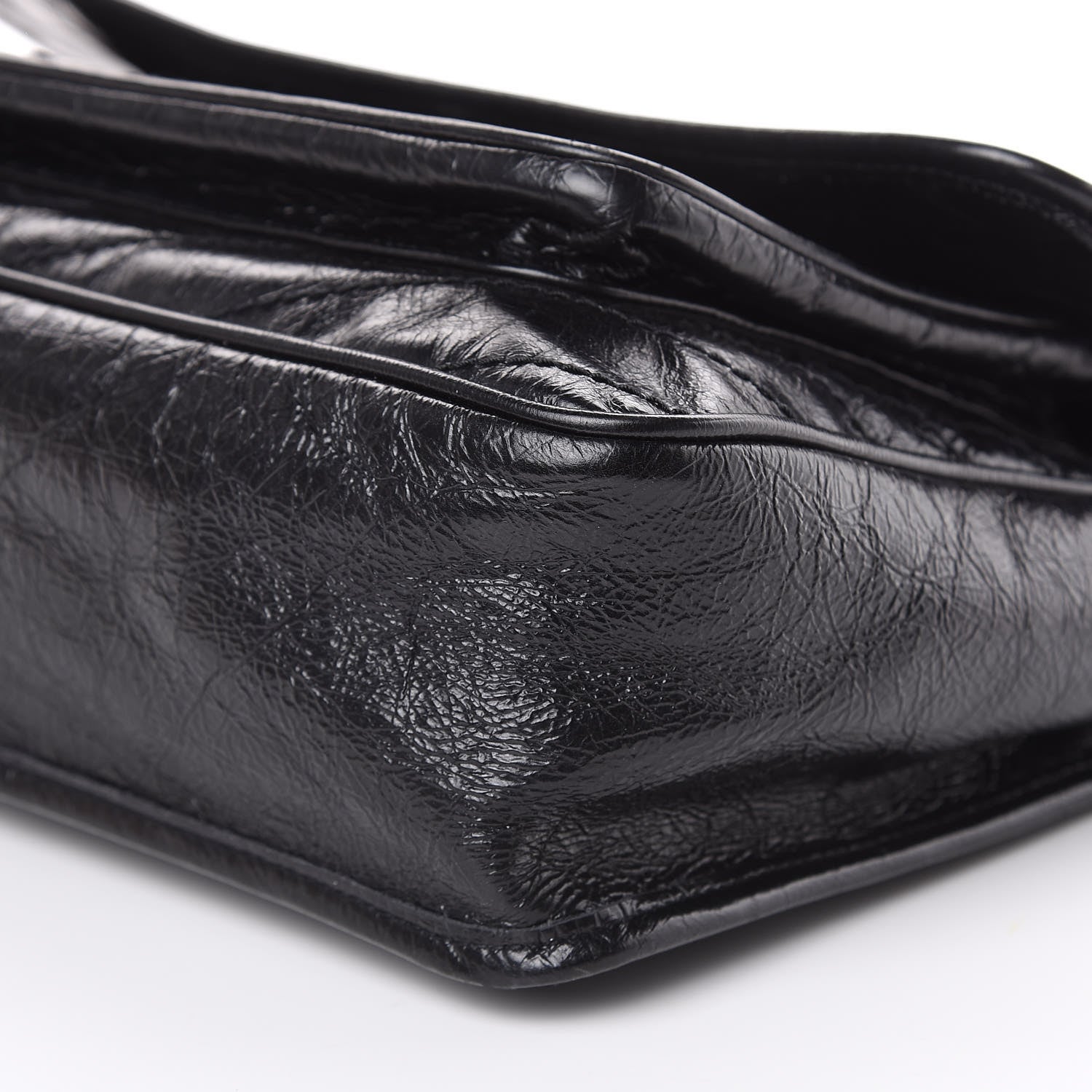 Saint Laurent Crinkled Calfskin Matelasse Monogram Large Niki Chain Satchel Black 9 of 13