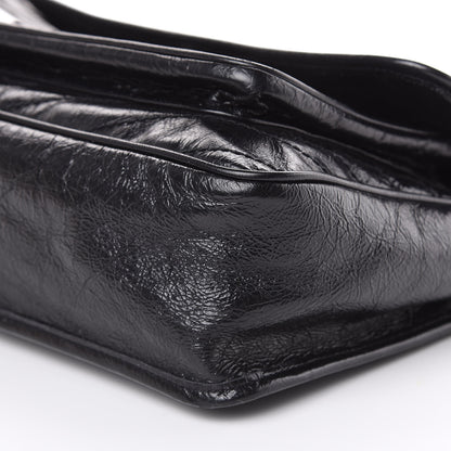 Saint Laurent Crinkled Calfskin Matelasse Monogram Large Niki Chain Satchel Black 9 of 13