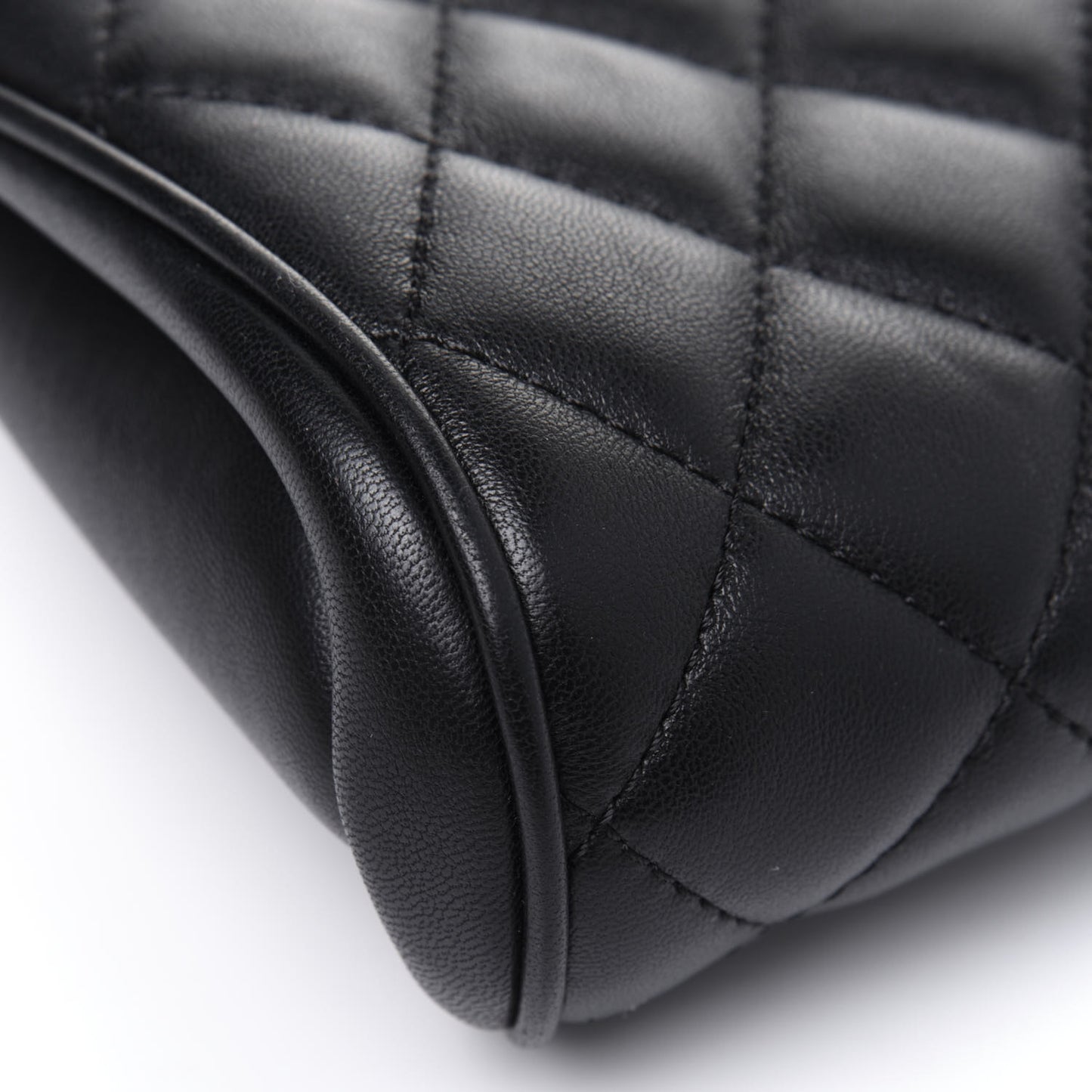 Lambskin Quilted Fold Up Again Clutch Black