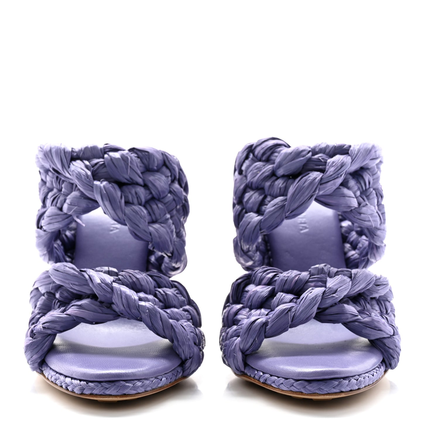 Raffia Twisted Intrecciato Stretch The Board Sandals 36 Lavender