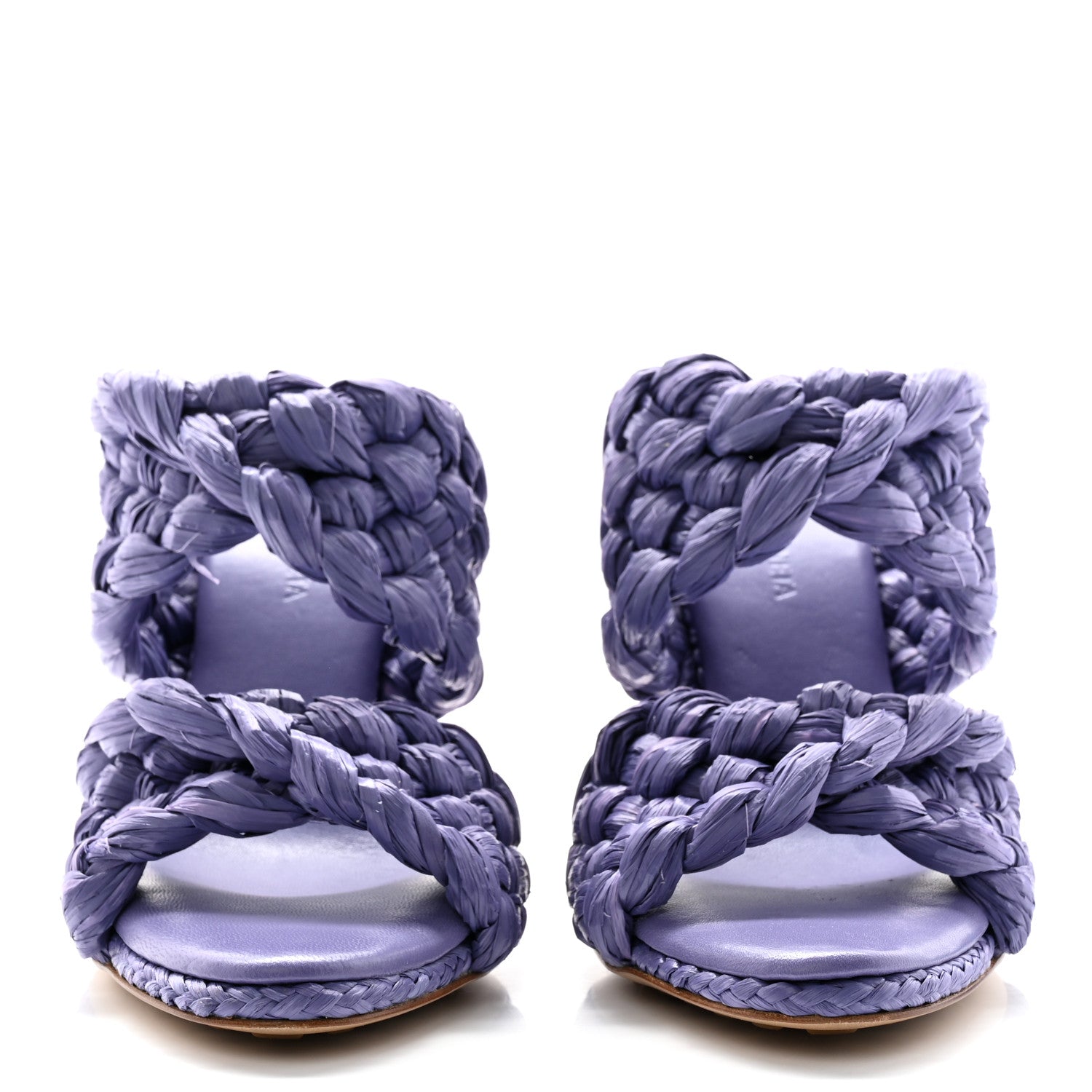 Bottega Veneta Raffia Twisted Intrecciato Stretch The Board Sandals 36 Lavender 2 of 9
