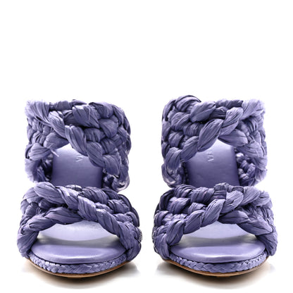 Bottega Veneta Raffia Twisted Intrecciato Stretch The Board Sandals 36 Lavender 2 of 9