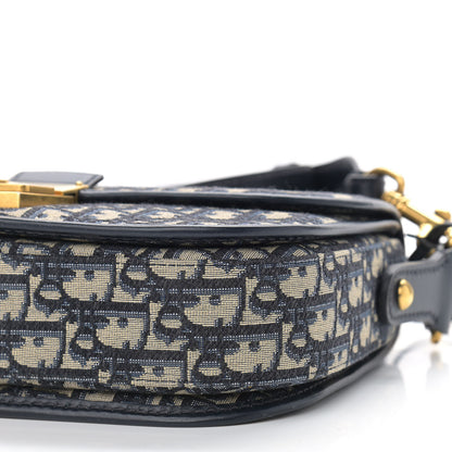 Christian Dior Oblique Flap Bag Navy Blue 10 of 11