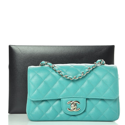 Chanel Caviar Quilted Mini Rectangular Flap Turquoise 8 of 8